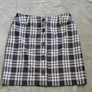 Pendleton Black and White Plaid Mini Skirt In 100% Virgin Wool